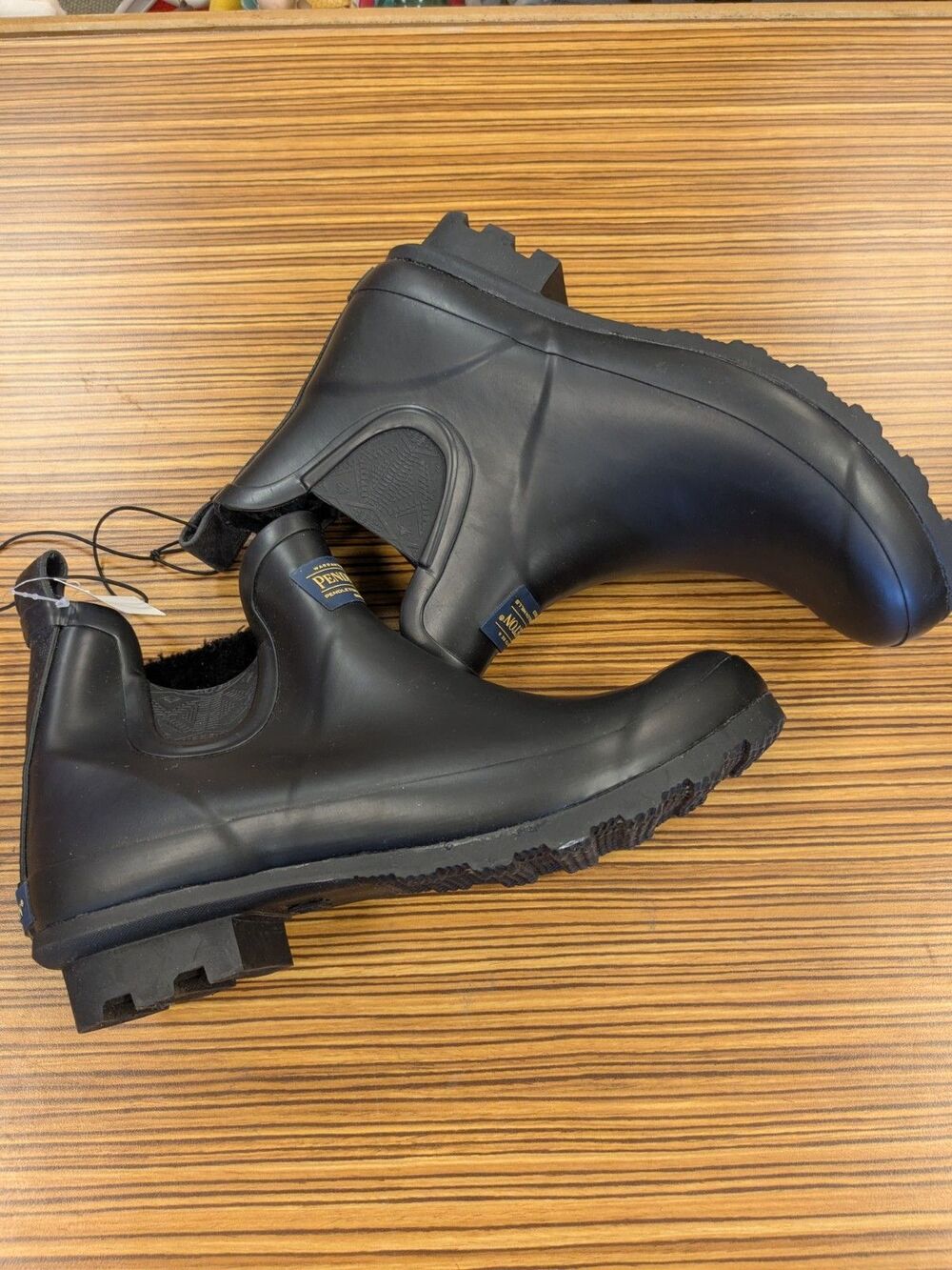 NEW Pendleton Ladies Chelsea Rain Waterproof Ankle Boots Black Size 10 - Picture 8 of 11
